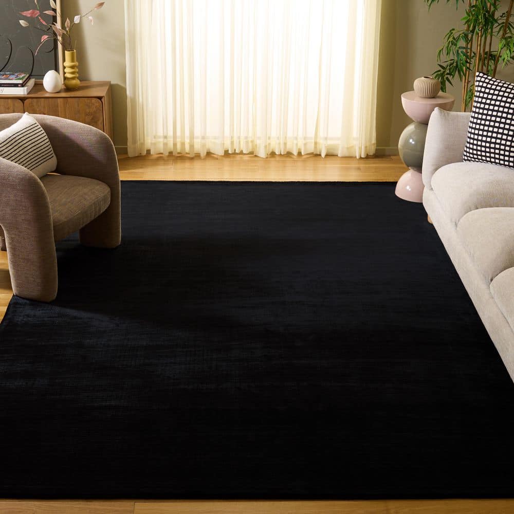 SAFAVIEH Mirage 8 ft. x 10 ft. Black Contemporary Solid Color Area
