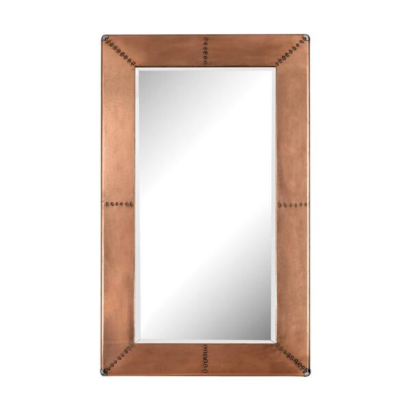 Titan Lighting 74 in. x 43 in. Copper With Nail Head Framed Mirror
