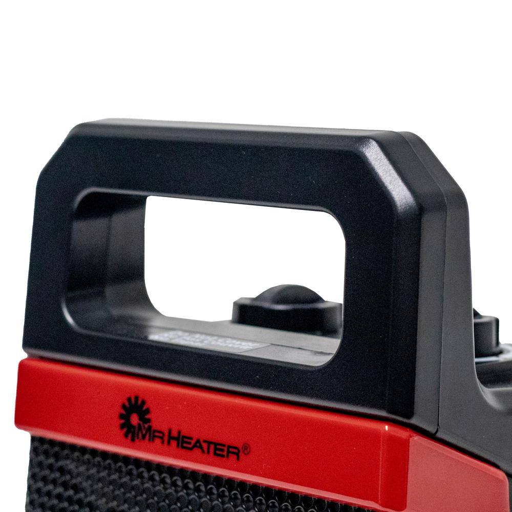 1500W Black and Red Portable Ceramic Electric Heater with Thermostat