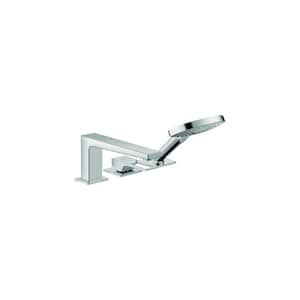 Metropol 2-Handle Deck Mount Roman Tub Faucet with Hand Shower in Chrome