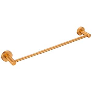 27 in. Aluminum Wall Mount Adjustable Length Towel Bar in Brushed Gold