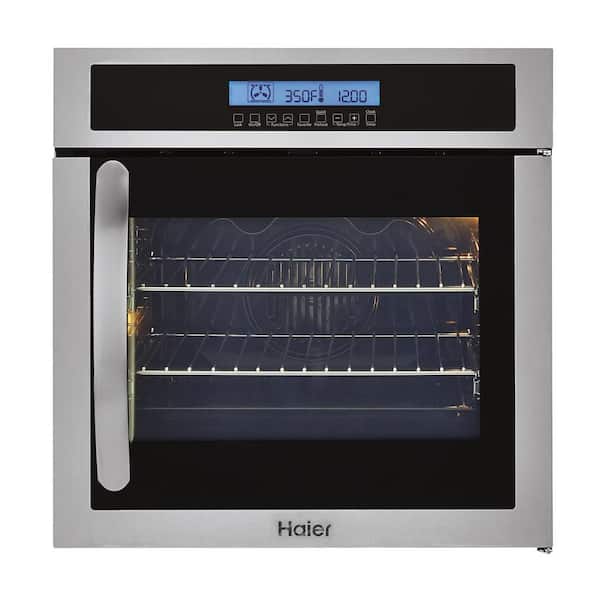 Haier 24 in. Single Electric Right-Swing Door Wall Oven with Convection in Stainless Steel