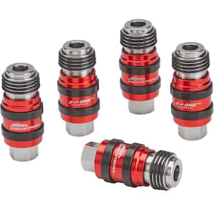 5 In ONE Universal 1/4 in. FNPT Safety Exhaust Quick-Connect Industrial Coupler (5-Box)