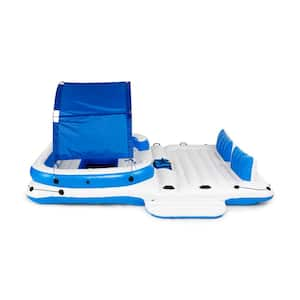 CoolerZ Blue Tropical Breeze 6-Person Floating Island Lounge Raft and River Run II 2-Person Float