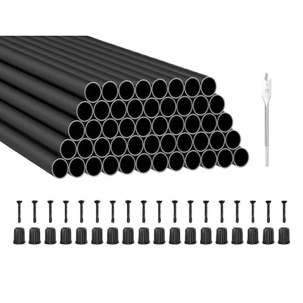 36 in. H x 0.76 in. W Black Aluminum Stair Railing Kit
