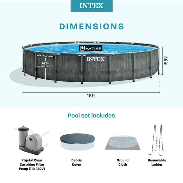 Prism Frame 18 ft. Round 48 in. Deep Above Ground Pool Set
