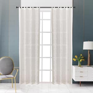 Zaya Cream Sheer Curtain 52 in. W x 95 in. L