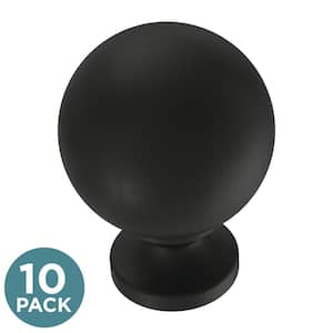 Orb 1-1/8 in. (29 mm) Modern Matte Black Round Cabinet Knobs (10-Pack)
