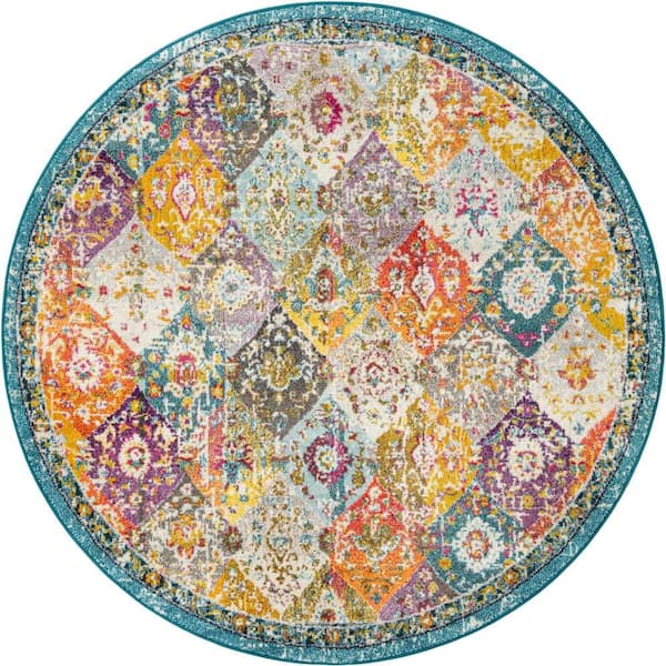 Unique Loom Penrose Blake Multi 7' 1 x 7' 1 Area Rug