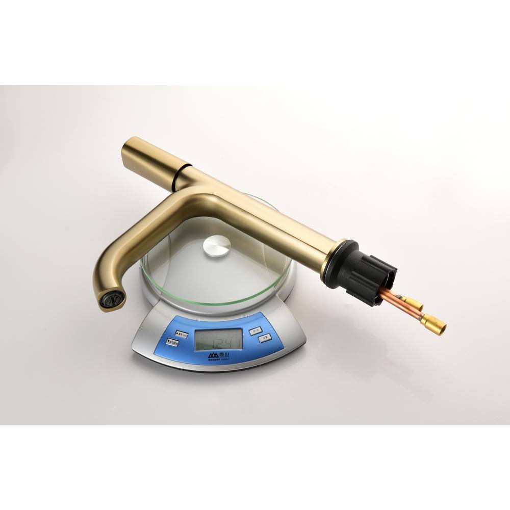 Brushed Gold Brass Single Handle Bathroom Faucet