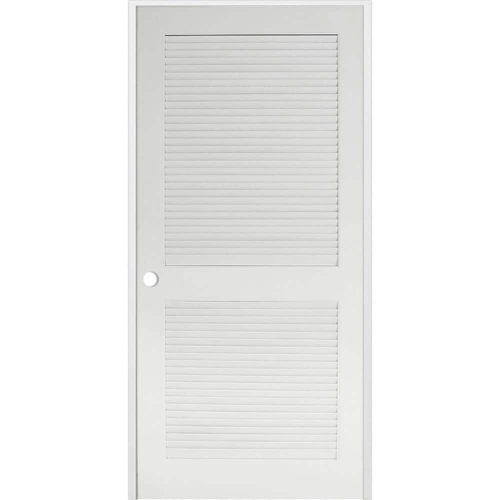 36 in. x 80 in. Primed MDF 2 Panel Right Hand Prehung Interior Louver Door price history on PriceWatchPro