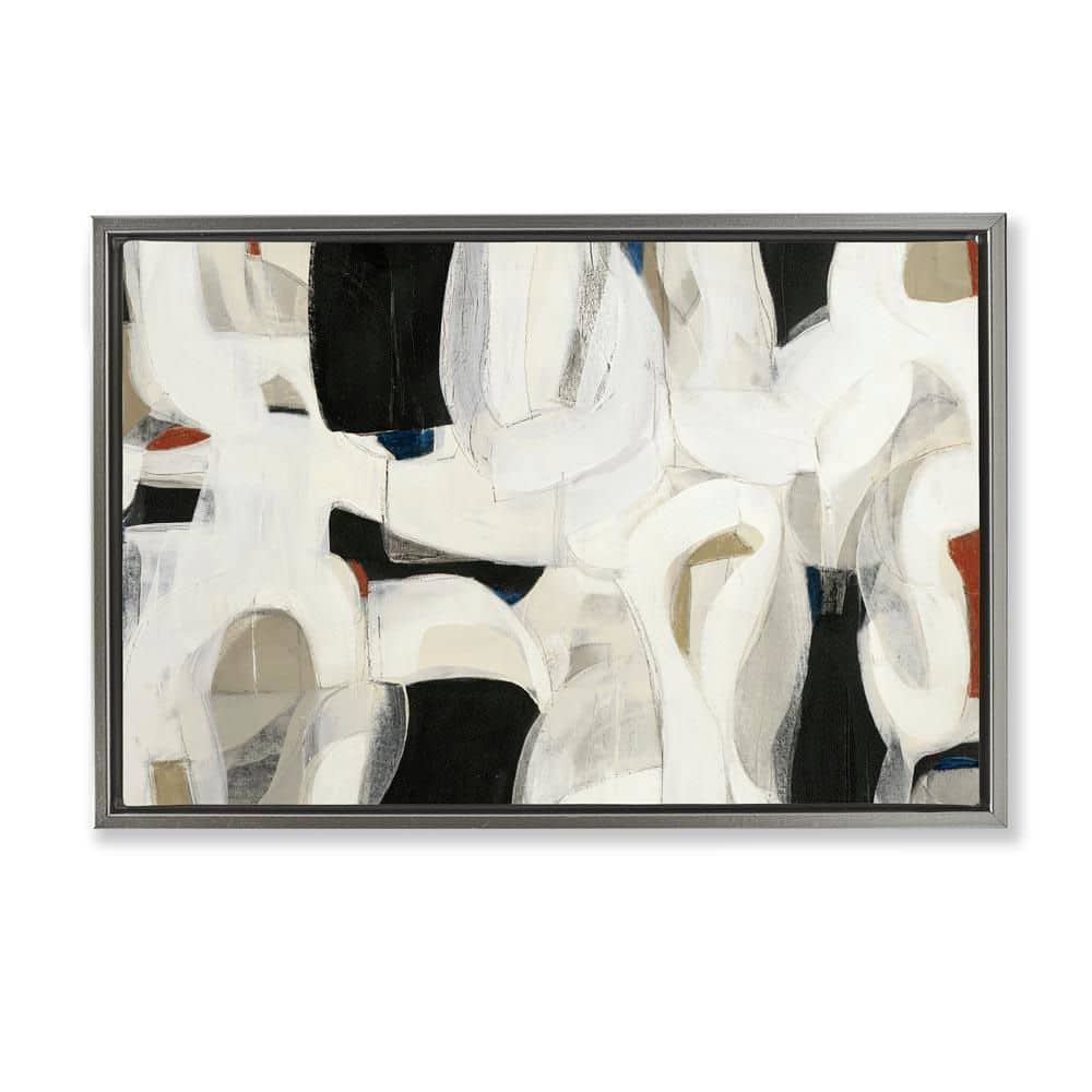 Dynamic Earthy Shapes by Kippi Leonard Gray Floater Frame Abstract Graphic Art Print 21 in. x 31 in. price history on PriceWatchPro