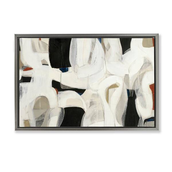 Stupell Industries Dynamic Earthy Shapes by Kippi Leonard Gray Floater Frame Abstract Graphic Art Print 21 in. x 31 in.