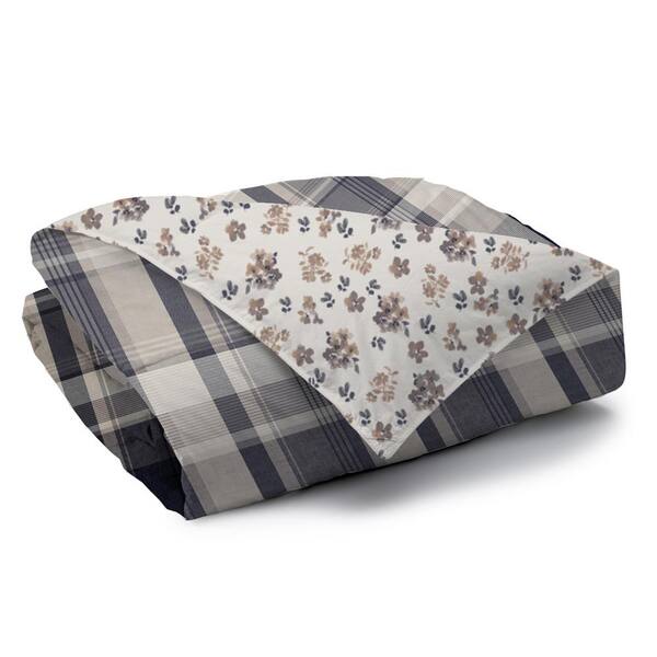 A1 Home Collections Madras Reversible Print 100% Organic Cotton Wrinkle Resistant Duvet Set and Insert