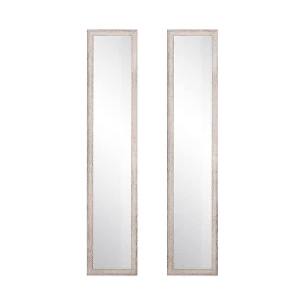 BrandtWorks Oversized Rectangle Gray/White 2 Piece Mirror (68.5 in. H x 13.5 in. W)