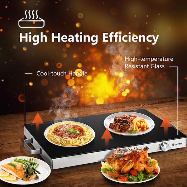 Electric Food Warmer Plate Electric Warming Tray for Parties with  Adjustable Temperature Control Perfect For Buffets Restaurants Events and  Home