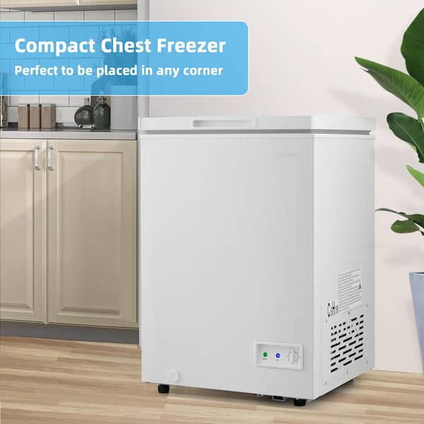  SMETA Deep Freezer 3.5 cu.ft Chest Small Freezer Mini Outdoor,  Freezer Chest White for Apartment, Condo, Office, RV, Cabin, Small Kitchen  : Appliances