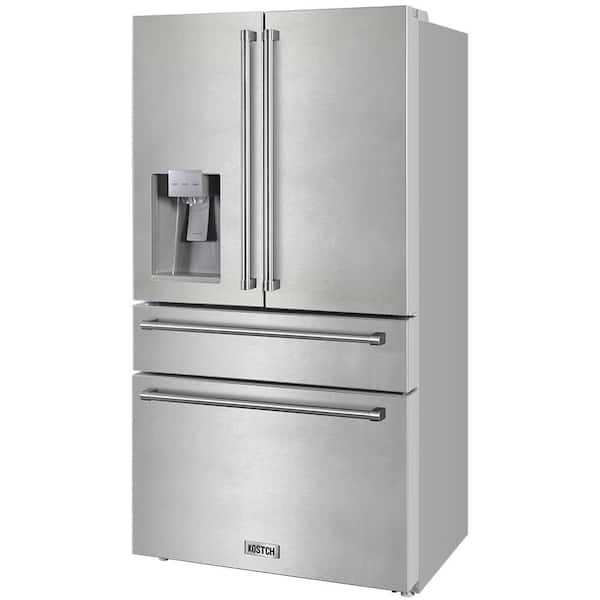 36 in. 21.6 cu. ft. Counter Depth French Door Refrigerator with Ice and Water Dispenser in Stainless Steel, ENERGY STAR