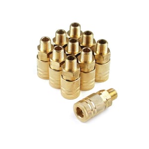 10-Piece 1/4 in. Brass 6-Ball Male Industrial Coupler