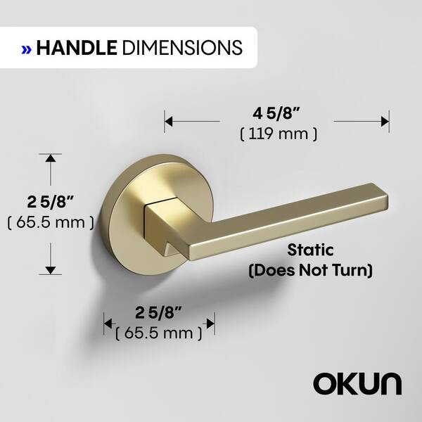 Okun Dune Metal Brushed Champagne Gold Dummy Door Handle with