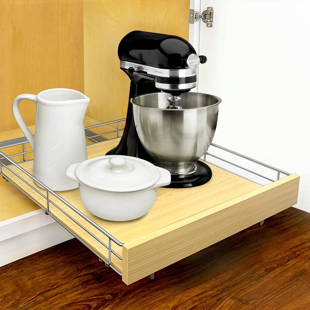 Professional 21" Wood and Chrome Pull Out Cabinet Organizer