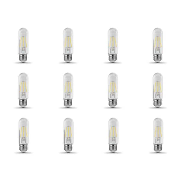 40-Watt Equivalent T10 Dimmable Filament CEC Title 20 Compliant LED 90+ CRI Clear Glass Light Bulb, Soft White (12-Pack)