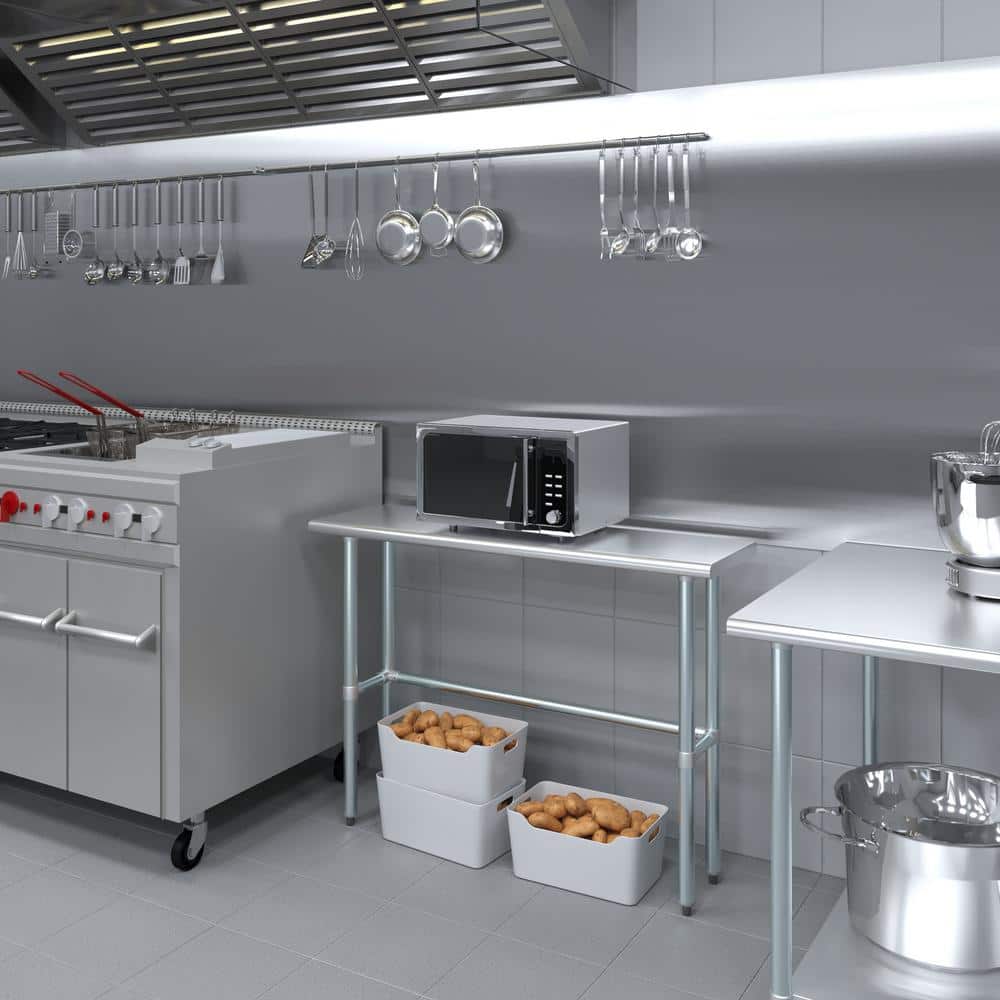 48" Stainless Steel Work Table with Galvanized Legs