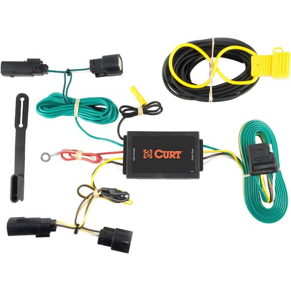 CURT Custom Vehicle-Trailer Wiring Harness, 4-Way Flat Output, Select Lincoln MKT, Quick Electrical Wire T-Connector