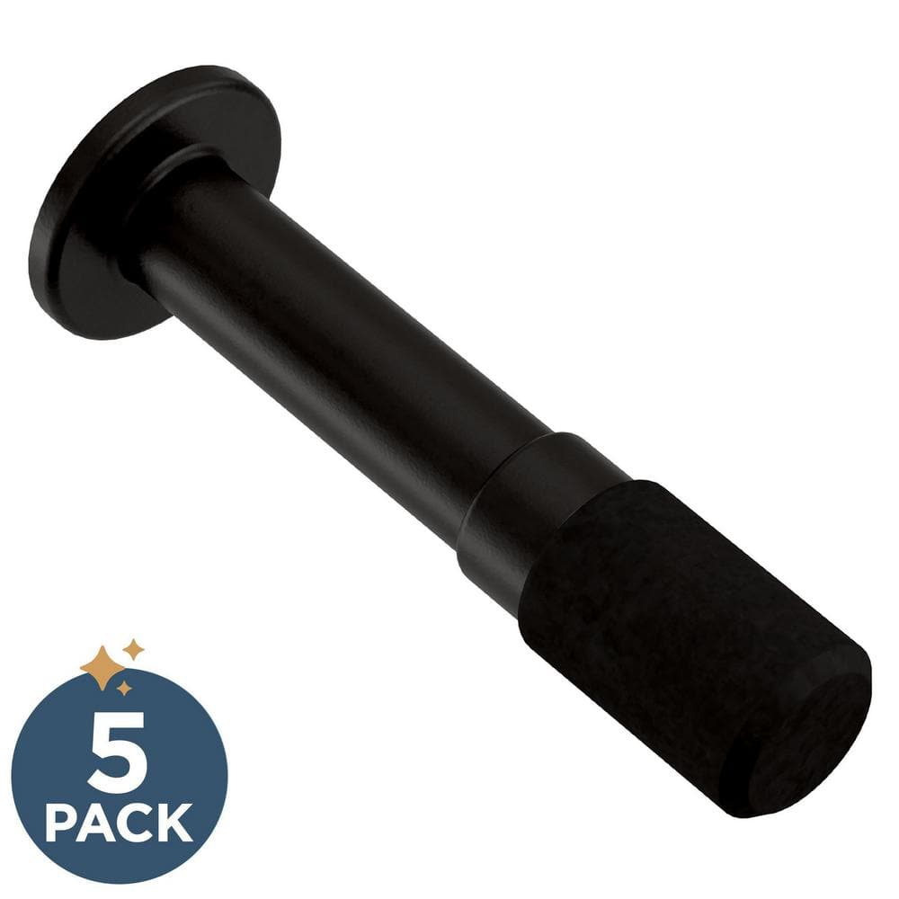 5-Pack Bar 3 in. (76 mm) Solid Door Stop in Matte Black