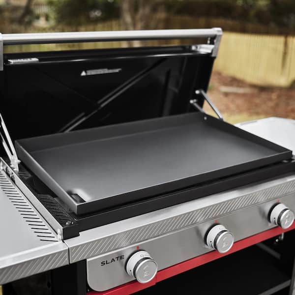 Weber Grills Slate Rust Resistant Griddle w Extendable Side Table Natural Gas Black Size 30