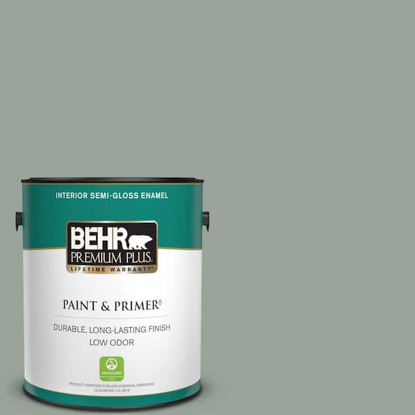 BEHR PREMIUM PLUS 1 gal. #N410-4 Natures Gift Semi-Gloss Enamel Low Odor Interior Paint & Primer