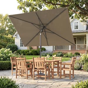 cream tilt rectangular patio umbrella Sonkuki 10 ft. x 6.5 ft. Rectangle Outdoor Patio Market Table Umbrella with  Push Button Tilt and Crank in Black R-HS-329B