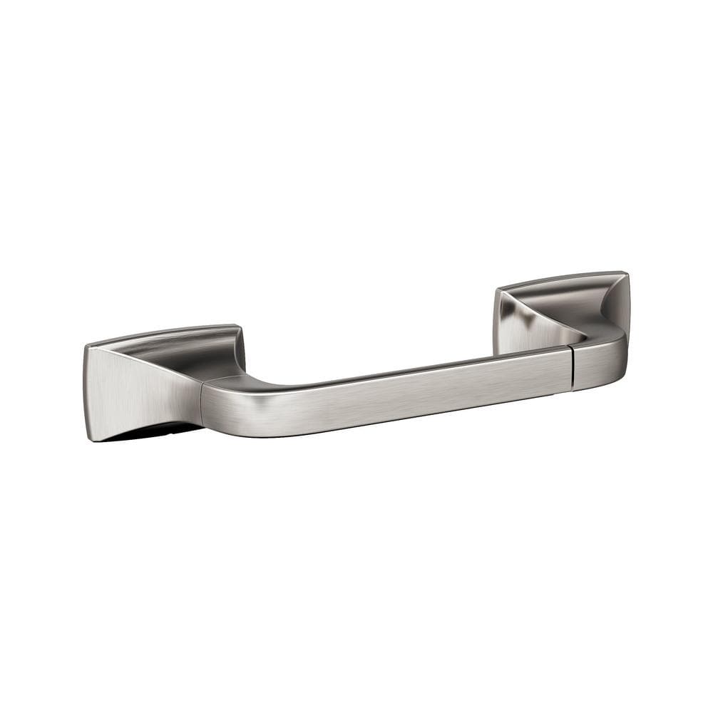 Brushed Nickel Pivoting Double Post Toilet Paper Holder