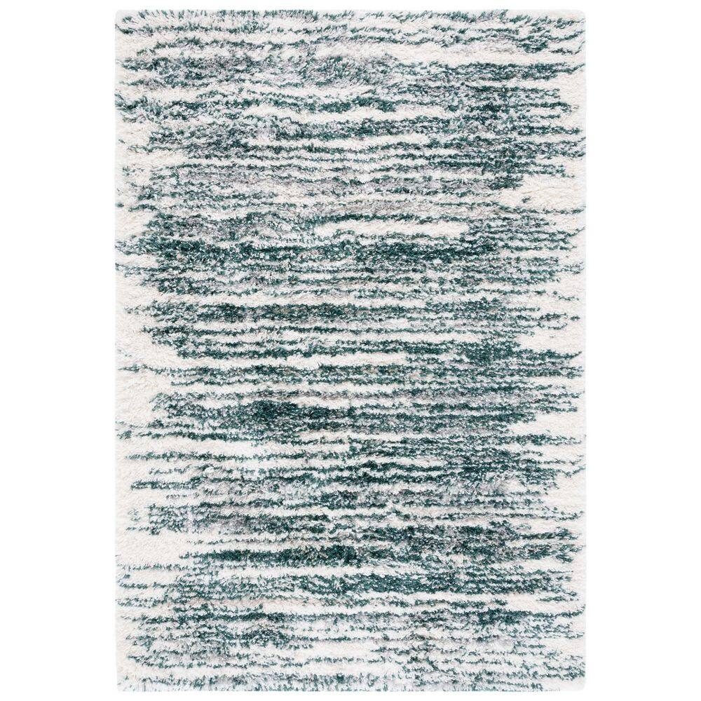 Fontana Shag Green/Ivory 8 ft. x 10 ft. Distressed Striped Area Rug price history on PriceWatchPro