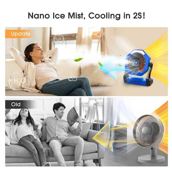 Justincity Portable Misting Fan Outdoor Cooling Water Spray Fan