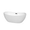 Wyndham Collection Rebecca 60 in. Acrylic Flatbottom Bathtub in White with Matte Black Trim WCOBT101460MBTRIM