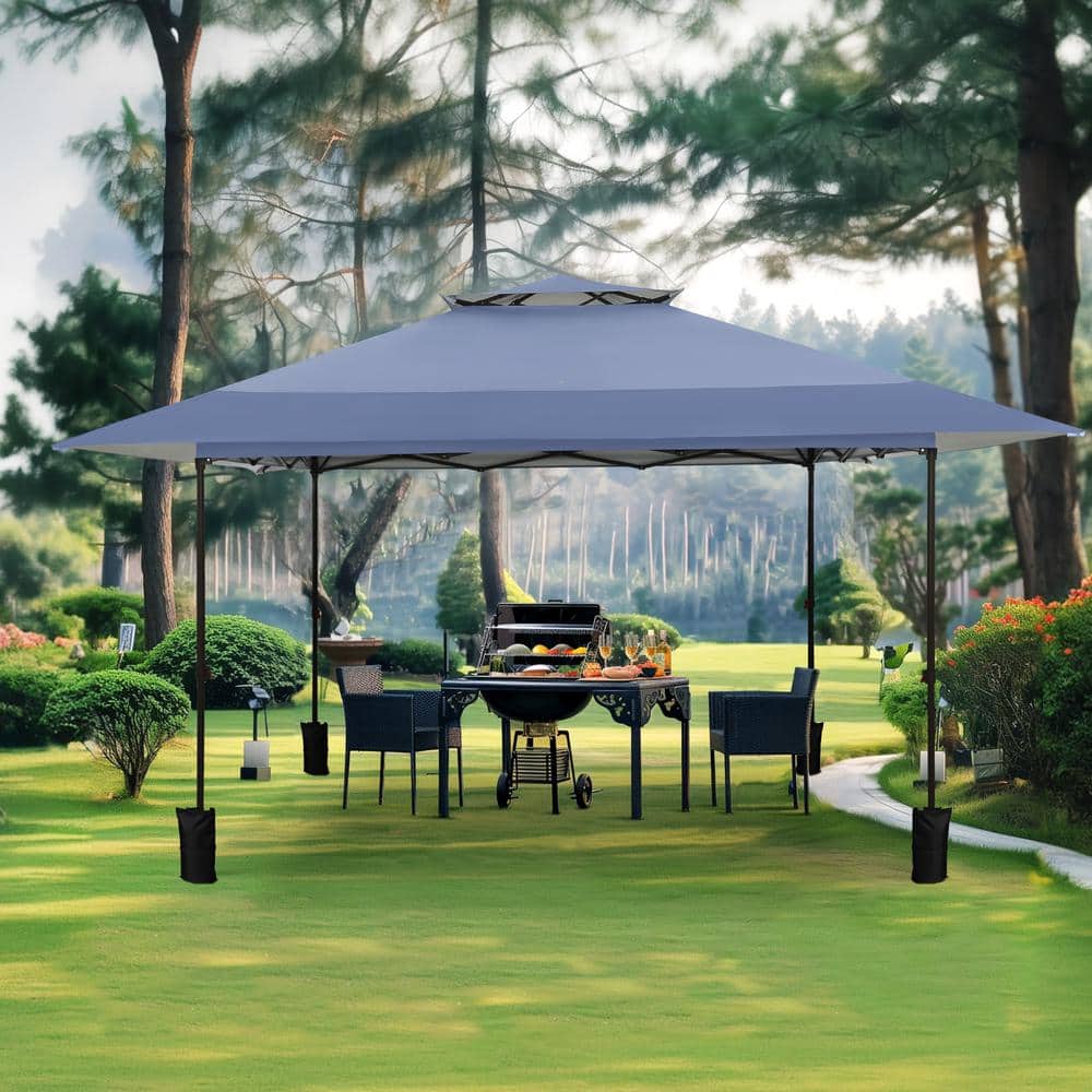 Gray 13x13 Ft Adjustable Pop-Up Canopy Tent with Carrying Bag