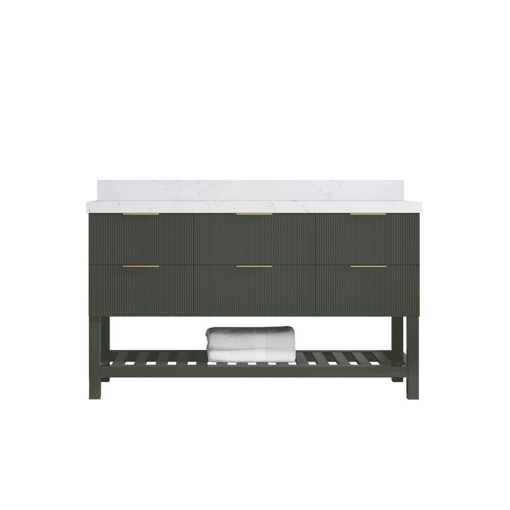 Willow Collections Catalina 60 in. Single Sink Freestanding Pewter ...