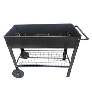 Mobile Metal Raised Garden Bed Cart with Legs, Elevated Tall Planter Box with Wheels