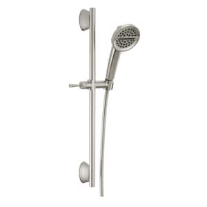 3-Spray Patterns 1.75 GPM 2.81 in. Wall Mount Handheld Shower Head with Slide Bar in Lumicoat Stainless