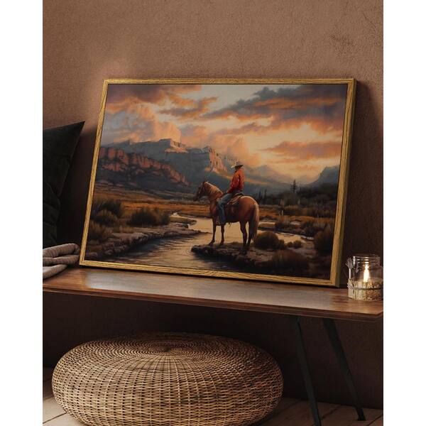 Western Cowboy wooden Framed Canvas 12 in. x 16 in. LX0259 - The