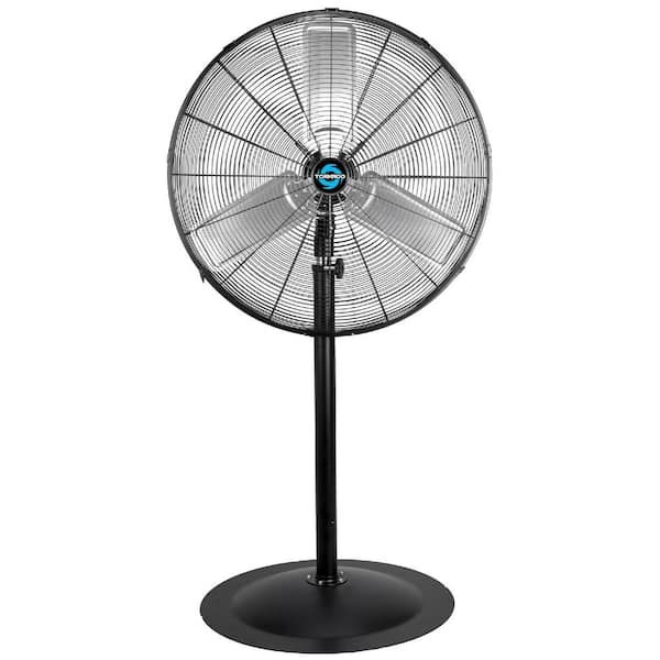 30 in. 3-Speed High Velocity Oscillating Pedestal Fan in Black with 10 ft. Cord