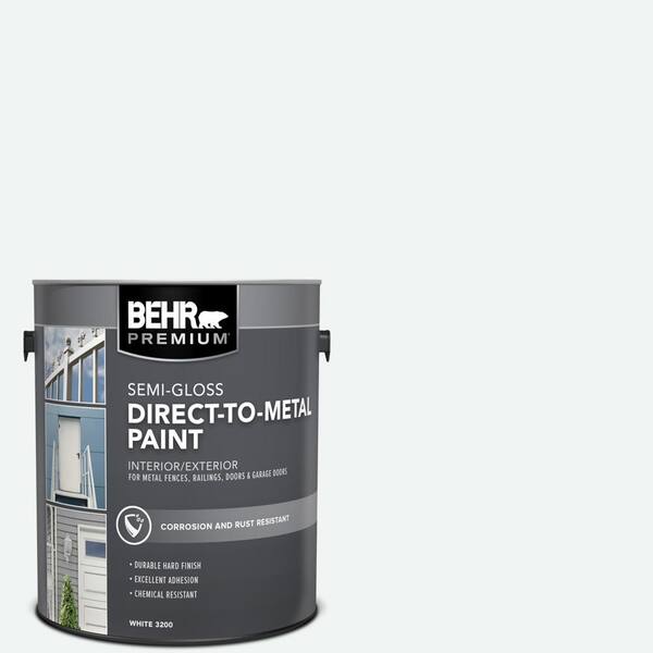 BEHR PREMIUM 1 gal. #BL-W09 Bakery Box Semi-Gloss Direct to Metal Interior/Exterior Paint