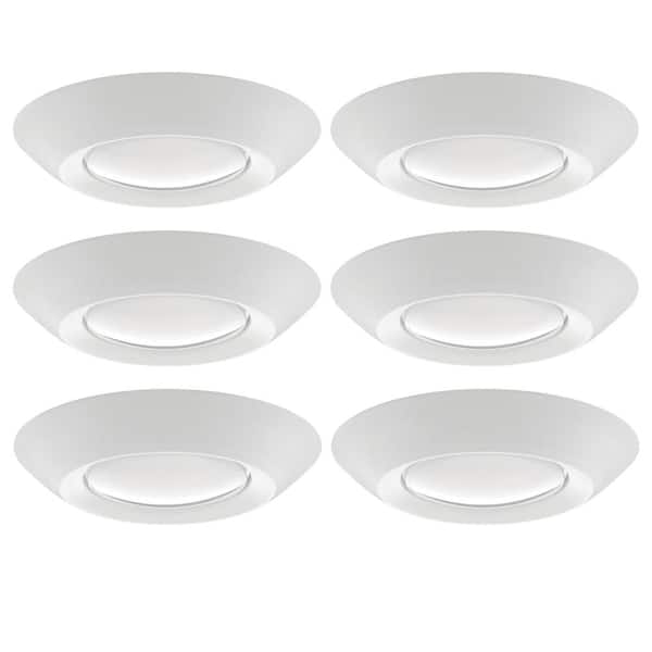 ETI LIGHTING 5 in./6 in. 14W Selectable CCT LED Recessed Trim Disk Light 1000 Lumens Mount into Recessed Can or J-Box (6 Pack)