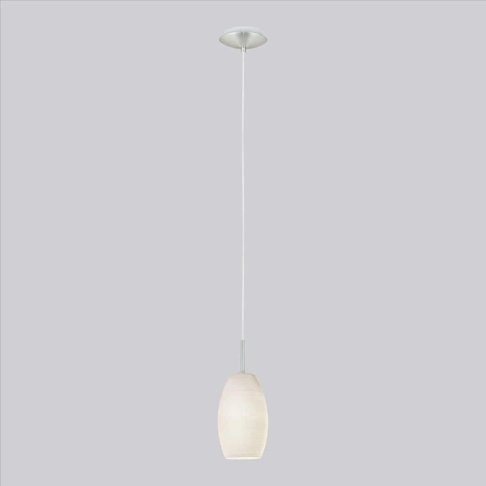 Eglo Batista 1 Matte Nickel Mini Pendant with Hand-Made Glass