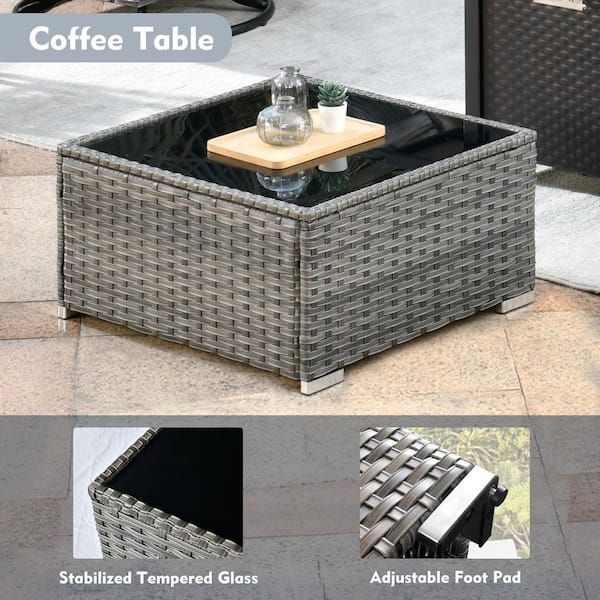 weaxty W Daffodil J Gray 6-Piece Wicker Patio Outdoor