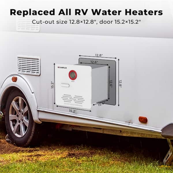 Plus-10, 65000 BTU 2.64 GPM RV Propane Tankless Water Heater with Door, 2-Years Warranty
