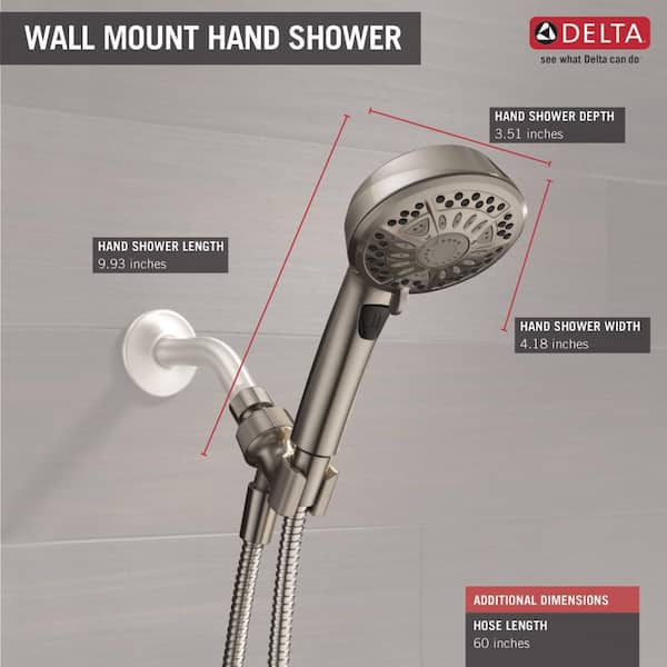 6-Setting Hand Shower with Cleaning Spray in Spotshield Brushed Nickel  75720SN