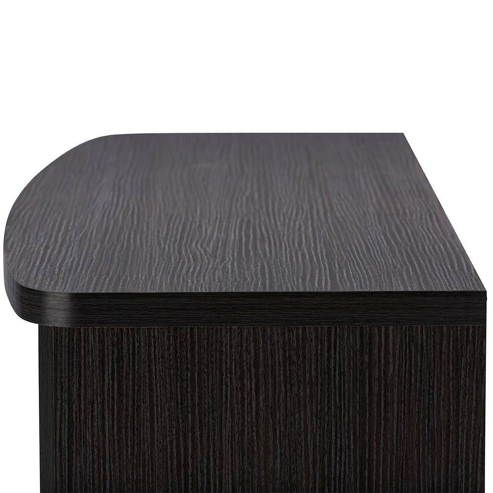 Walda 60'' Greyish Dark Brown Embossed Wood TV Stand with Cabinet