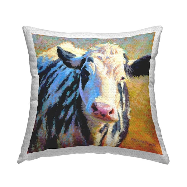 Stupell Industries Modern Cow Farm Animal Multi-Color Square Outdoor Throw Pillow